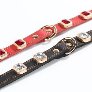 <span class=keywords><strong>Collar</strong></span> de perro de cuero genuino DIY personalizado, hebilla de doble hilo ajustable suave y duradero para todas las razas de perros - Product Image 3