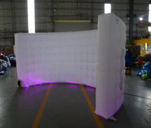 結婚式のイベントのためのポータブルフォトブースの背景湾曲したパーティーの壁の背景インフレータブルフォトブースの背景は壁を導きました - Product Image 5