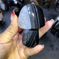 Vente en gros de champignons en cristal naturel champignons en onyx noir de haute qualité pour la décoration de guérison