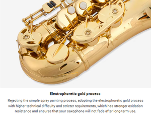 <span class=keywords><strong>Saxophone</strong></span> <span class=keywords><strong>alto</strong></span> professionnel en cuivre blanc de qualité supérieure, son riche, économique et personnalisable - Product Image 5