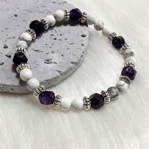 Bracelet en pierre naturelle avec perles de verre colorées, stimulant la confiance, politique de tarification échelonnée experte, codage standardisé - Product Image 2