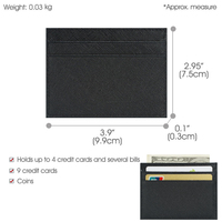 Dompet Kartu Kredit Kulit Saffiano Logo Warna Kustom Pria Wanita, Dompet Kartu Minimalis Tipis