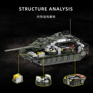 Tanque de Batalla Principal Alemán Leopard 2A8, Modelo de Bloques de Construcción, Rompecabezas 96012, Juguete de Plástico para Edades de 8 a 13 Años, Unisex, 20 Piezas - Product Image 2
