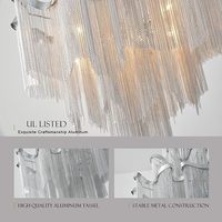 Suspension LED Nordique en Aluminium avec Verre Ambré/Transparent, Télécommande, Intensité Variable, Protection Oculaire, Luminaire Suspendu pour Hôtel