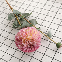RK262 Nouvelle fleur artificielle Dahlia pas chère en gros, fleurs en soie Dahlia à 3 têtes, décoration de mariage, décoration de la maison