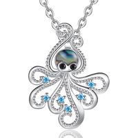 Collier pendentif en coquille d'ormeau avec fleur en or rose