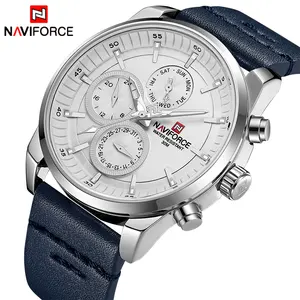 Naviforce Nf9148 Japan Quartz Uurwerk Mannen Horloges Hoge Kwaliteit Polshorlojes Hombre Lederen Band Horloge