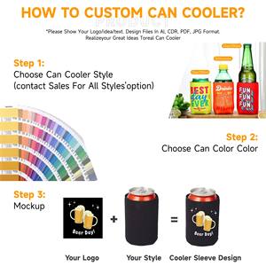 Portabevande in Neoprene con Logo personalizzato personalizzato all'ingrosso in tinta unita - Product Image 6
