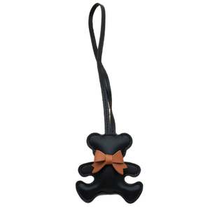 Custom <b>Cute</b> <b>Bear</b> Metal Keychain PU Leather Cartoon Animal Bag Charm for Soft-Stuffed Promotional Accessory - Product Image 6