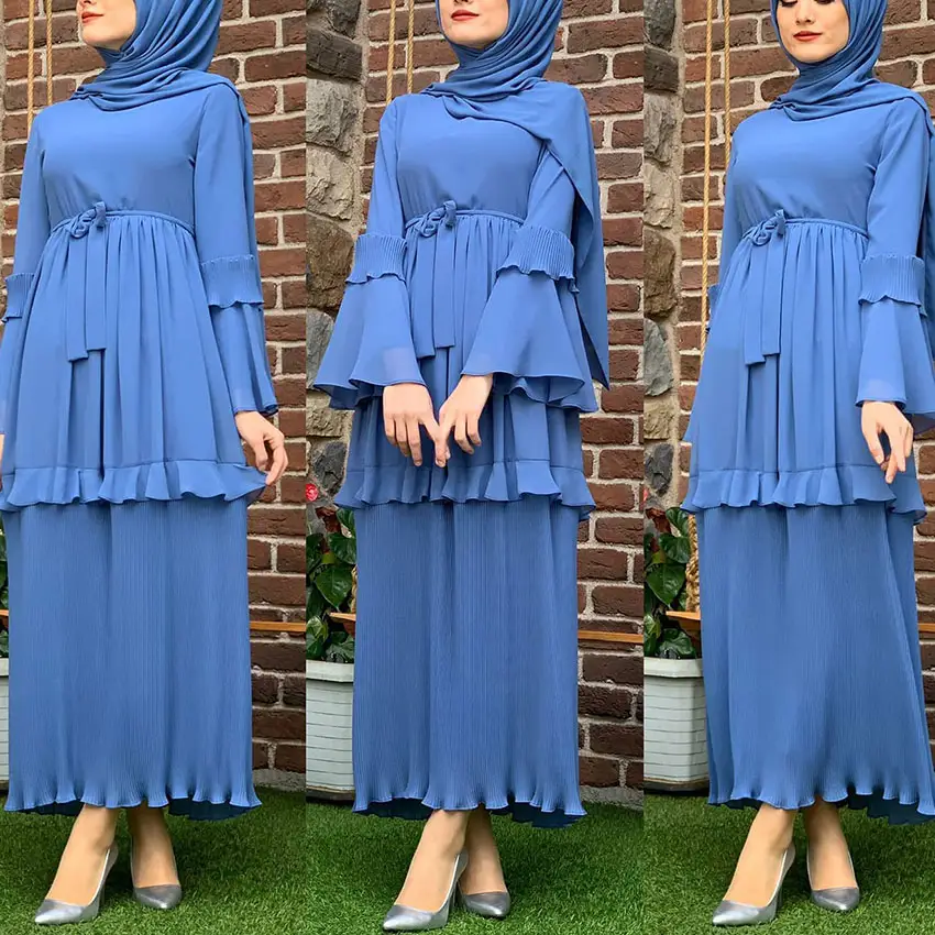 OEM Turkey Robe Modest Kaftans Design Two Layers Muslim Prayer Dress For Women Elegent Abaya Dubai Jilbab Islamic Clothing