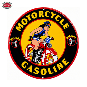 ป้ายเคลือบพอร์ซเลนวินเทจ Pluto <span class=keywords><strong>Sunoco</strong></span> Oil รุ่น Keep Motors Knockless สำหรับตกแต่งผนังโรงรถ โรงงาน หรือห้องทำงาน - Product Image 4