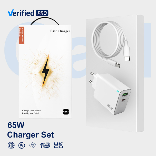 65W TKT Dual Fast Charging Multi-Port Power Adapter OPPO Charger Set Cable Electric Laptop Fast Charging OVP for Mobile Phone