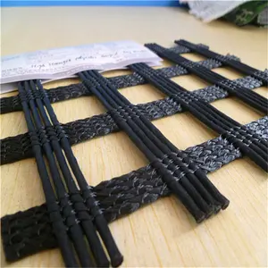 Factory Sale Polyester Or Fiberglass Geogrid For Road Construction Top Quality Plastic Soft Black Packing Color Origin