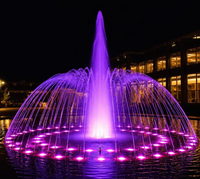 Fuente de Agua Circular Cuadrada LED para Jardín, de Acero Inoxidable, con Mini Piscina y Luz LED para Visión Nocturna, para Uso en Interiores y Exteriores