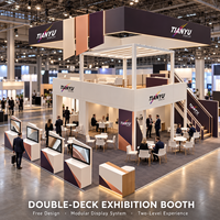 Stand d'exposition modulaire haut de gamme sur mesure TIANYU, stand événementiel à deux niveaux, salon VIP, présentoir de foire