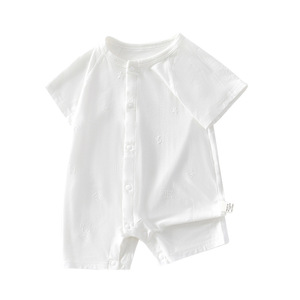 Mameluco de Bebé de Manga Corta, Fibra Modal, Tejido Fino, Unisex, Recién Nacido, Clase A, Suave y Cómodo - Product Image 5