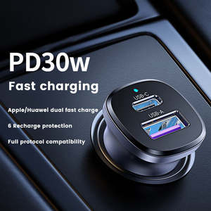 Mini <span class=keywords><strong>cargador</strong></span> de coche UGREEN 30W <span class=keywords><strong>tipo</strong></span> <span class=keywords><strong>C</strong></span> carga rápida 4,0 3,0 teléfono móvil portátil PD <span class=keywords><strong>cargador</strong></span> de coche para iPhone <span class=keywords><strong>Huawei</strong></span> - Product Image 3