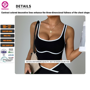 Set Sportivo da Donna Personalizzato con Logo, Top Senza Maniche e Pantaloni Color Block, Abbigliamento Comodo ad Asciugatura Rapida per Yoga e Fitness - Product Image 4