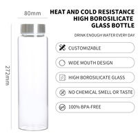 Bouteille d'Eau Réutilisable en Verre Borosilicate Haut de Gamme 600ml 750ml 1000ml avec Couvercle et Logo Personnalisé