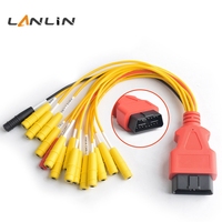 Cable de Extensión de Diagnóstico OBDII Universal de 0.3M, 16 Pines, Macho, para Herramienta de Escaneo de Automóviles