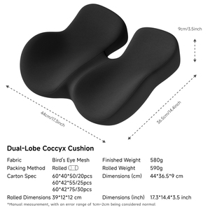 Coussin Ergonomique en Mousse à Mémoire <span class=keywords><strong>de</strong></span> Forme pour <span class=keywords><strong>Chaise</strong></span> <span class=keywords><strong>de</strong></span> Bureau – Soutient Efficacement les Hanches et le Corps, Soulage les Symptômes <span class=keywords><strong>de</strong></span> Névralgies en Cas <span class=keywords><strong>de</strong></span> Longue Assise - Product Image 6