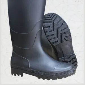 รองเท้าบูทกันฝนสำหรับผู้ใหญ่ผู้ชายและผู้หญิงสีดำ2023แฟชั่นกันลื่นพลาสติกกันน้ำ