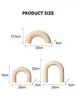 SAIDKOCC 20x5x23cm arche en travertin objets décoratifs pour Table basse accents de maison en marbre naturel pour étagère de cheminée d'entrée