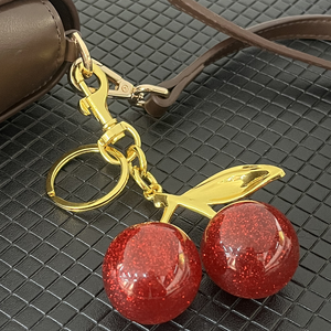 Llavero de cereza multicolor brillante más vendido, llavero de resina con forma de fruta, bonito colgante para bolso, llavero - Product Image 3