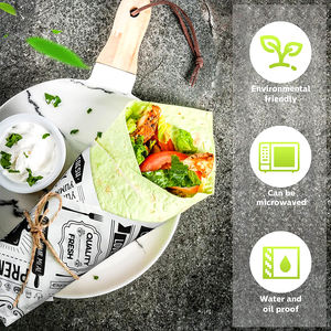 Papier à hamburger écologique personnalisé |   Emballage pour hamburgers en papier sulfurisé PE de qualité alimentaire haut de gamme, simple face, résistant à la graisse, pour les marques commerciales - Product Image 2