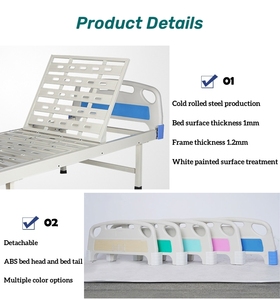 Cama Médica Hospitalaria de Acero Inoxidable de Alta Resistencia, Ajustable con una o dos Manivelas, para Cuidado Psiquiátrico y Geriátrico - Product Image 2