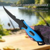 DXTOOLS 1PC Couteau de pêche portable en acier inoxydable pour le filetage du poisson 5-9 pouces Poignée PP+TPR
