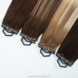 Genius Medusa Weft Hair <b>Extensions</b> Double Drawn Russian Hair Hole Weft Twin Tab Butterfly Weft Invisible <b>Extensions</b> - Product Image 5