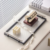 Assiette de rangement en plastique de luxe léger, style INS, pour fruits et repas, pour salon, pour le rangement des tasses à thé et des gobelets à eau