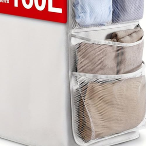Panier de rangement pliable en tissu de bambou grande capacité avec couvercle et sac intérieur amovible pour vêtements sales - Product Image 6