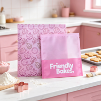 Sacs à biscuits personnalisés avec logo imprimé, design personnalisé, emballage individuel, plastique thermoscellé, mat, givré, avec fenêtre