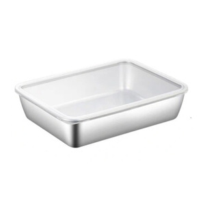 Stainless Steel Square Food Storage Container <b>Microwave</b> Safe <b>Lunch</b> <b>Box</b> For Student Office Use - Product Image 2