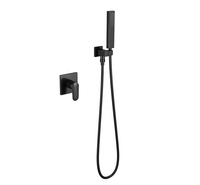 Ensemble de robinetterie de douche encastrée moderne avec poignée et panneau en plastique pour usage extérieur en hôtels, appartements et villas, eau chaude et froide
