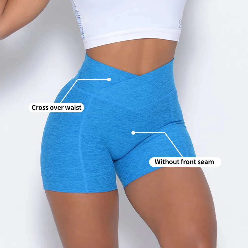 MIQI Hot Summer Gym Clothing Running Workout Shorts Tights V Waist Gym Shorts Scrunch Butt Yoga Leggings For Women