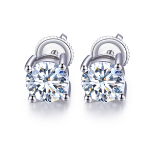 Pendientes de Diamantes Cultivados en Laboratorio Messi Jewelry con Certificado IGI, 14k, 0.5ct, 1ct, Corte Redondo - Product Image 1