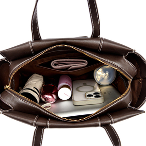 Bolsa Tote Vintage de Couro PU Personalizada de Grande Capacidade para Mulheres, Bolsa Multifuncional para Trabalho e Deslocamento Diário - Product Image 4