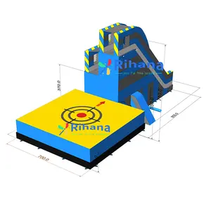 Atterrissage commercial gonflable d'airbag de jeux de sport d'adultes de plate-forme de saut de chute libre gonflable avec la plate-forme