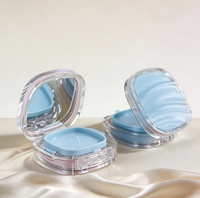 Vente en gros de boîtes compactes carrées à couvercle rabattable de 14 g, boîtes à maquillage en plastique avec miroirs, palettes de fards à paupières et blush
