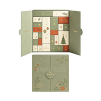 Boîte de calendrier de l'avent de Noël personnalisée de 24 jours, boîte cadeau à double porte en papier pour le compte à rebours, pour bonbons, chocolats, emballages de fête