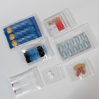 En stock, pochette transparente en EVA avec fermeture éclair pour pilules, capsules, comprimés, emballage refermable, sac de rangement portable pour médicaments en EVA, sac de voyage pour pilules