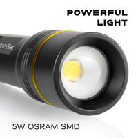 Lampe torche LED blanche en alliage d'aluminium de vente chaude lampe de poche tactique Zoom télescopique avec batterie AA IP67