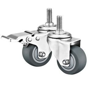 Roulettes pivotantes Jinzuan en acier inoxydable de petite taille, légères, de 1,5, 2 et 3 pouces - Roue en TPR pour équipements industriels et meubles - Product Image 3