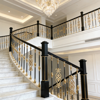 Hochwertige Maßanfertigung Luxuriöser Stil Aluminium-Legierung Treppengeländer Metall-Treppengeländer für Villa und Apartment