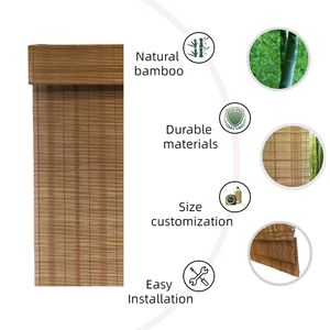 धूप की छाया घर की सजावट के लिए कस्टम प्राकृतिक कॉर्नलेस बांस अंधा - Product Image 5