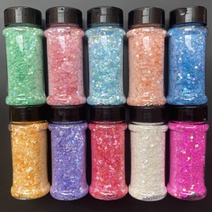 Vendita calda 2oZ Shaker in poliestere Macaroon Glitter olografico per oggetti in resina per occhi - Product Image 1