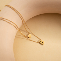 Colliers et chaînes ras-du-cou tendance pour femmes, plaqués or 18 carats, avec pendentif personnalisé lettre initiale (26 lettres disponibles), bijoux de mode raffinés